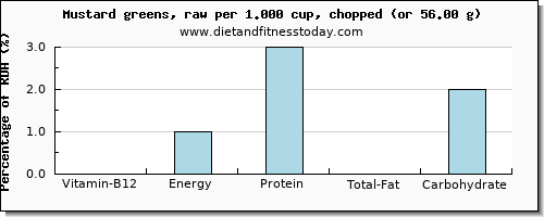 vitamin b12 and nutritional content in mustard greens